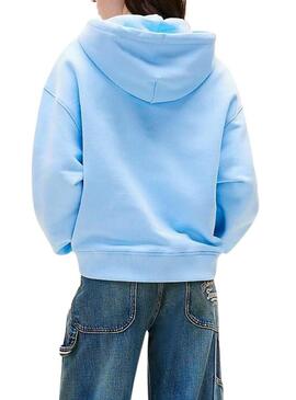 Felpa Tommy Jeans Box per donna blu