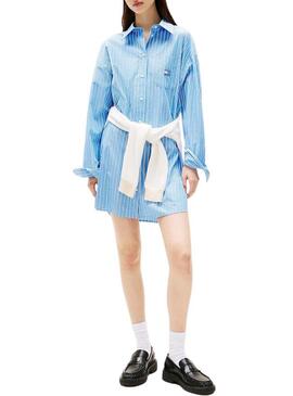 Abito Tommy Jeans oversize blu per donna