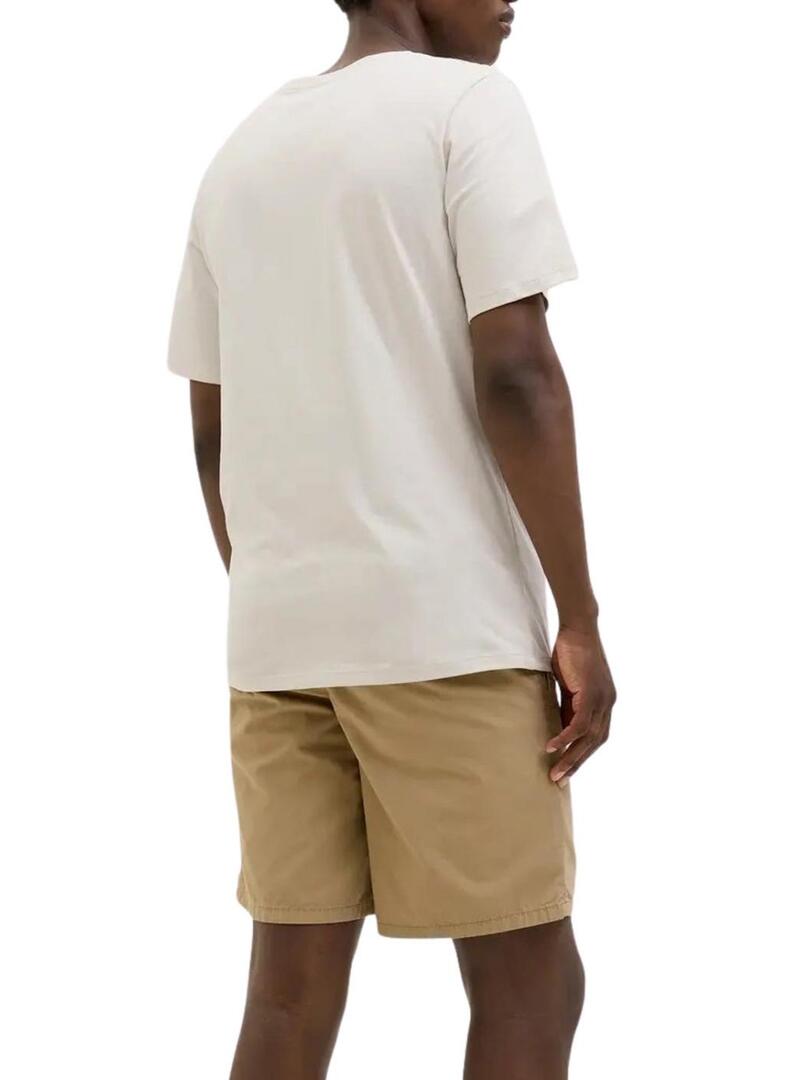 Maglietta Jack and Jones Jaxon beige per uomo