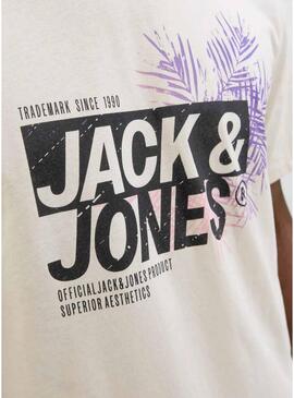 Maglietta Jack and Jones Jaxon beige per uomo