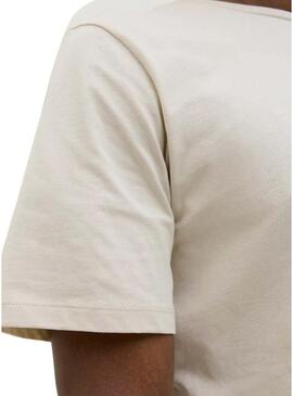 Maglietta Jack and Jones Jaxon beige per uomo