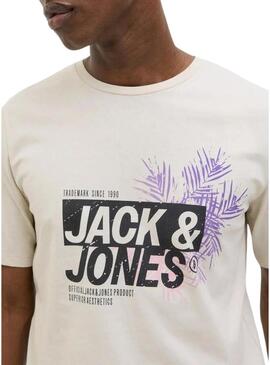 Maglietta Jack and Jones Jaxon beige per uomo