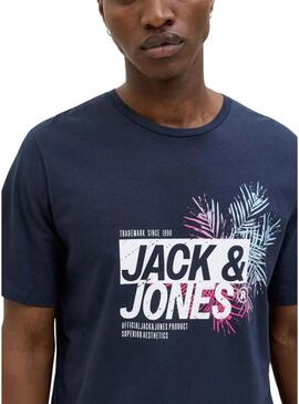 Maglietta Jack and Jones Jaxon blu navy per uomo