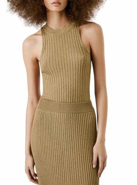 Top Pepe Jeans Celia oro per donna