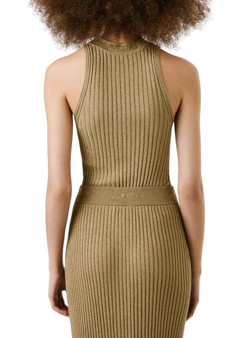 Top Pepe Jeans Celia oro per donna