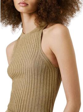 Top Pepe Jeans Celia oro per donna