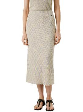 Gonna Pepe Jeans Claire beige per donna