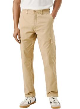 Pantaloni cargo beige Pepe Jeans per uomo.