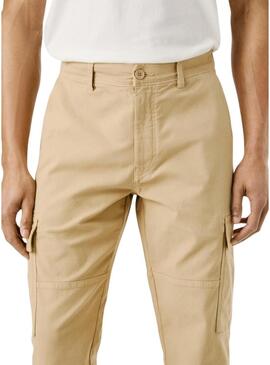 Pantaloni cargo beige Pepe Jeans per uomo.