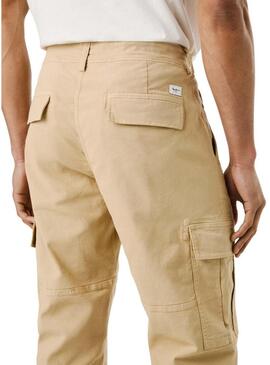 Pantaloni cargo beige Pepe Jeans per uomo.
