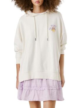 Felpa Pepe Jeans Angy bianca per donna.