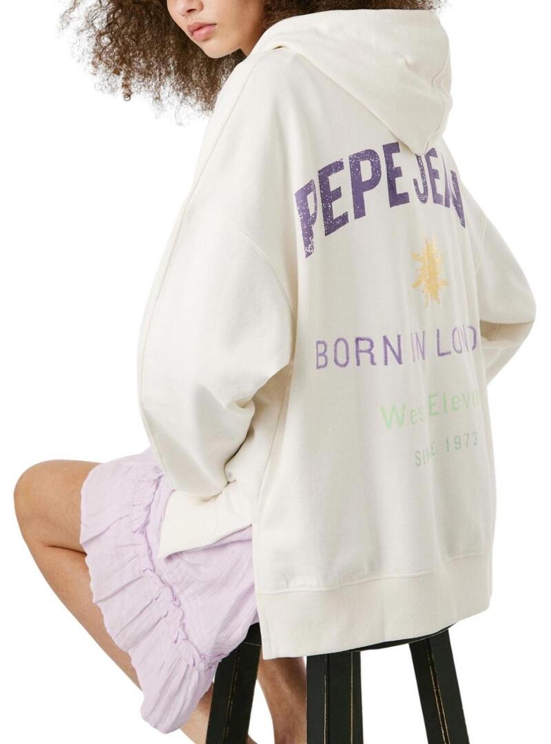 Felpa Pepe Jeans Angy bianca per donna.