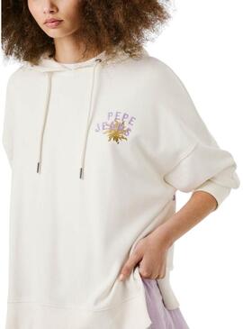 Felpa Pepe Jeans Angy bianca per donna.