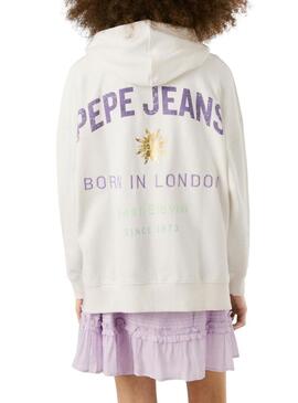 Felpa Pepe Jeans Angy bianca per donna.
