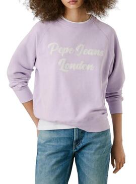 Felpa Pepe Jeans Alison lilla per donna.