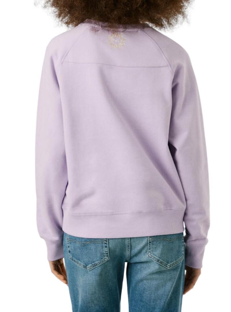 Felpa Pepe Jeans Alison lilla per donna.