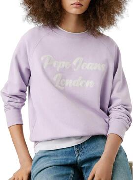 Felpa Pepe Jeans Alison lilla per donna.