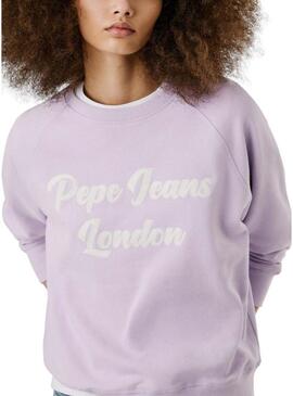 Felpa Pepe Jeans Alison lilla per donna.