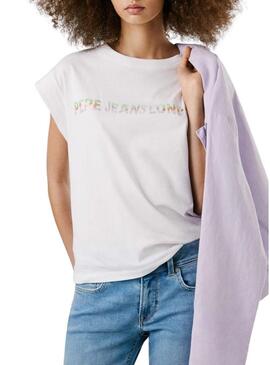 Maglietta Pepe Jeans Aurore bianca per donna