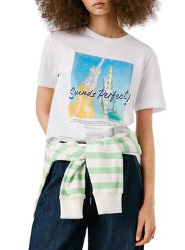 Maglietta Pepe Jeans Angel bianca per donna