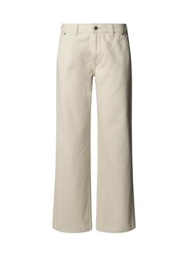Pantaloni in denim Pepe Jeans Loose Hazel beige per donna