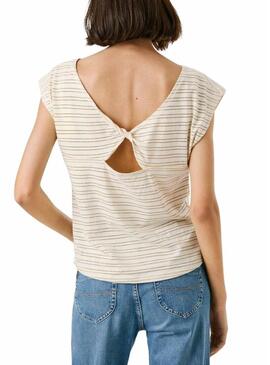 Maglietta Pepe Jeans Alex beige per donna