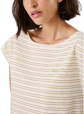 Maglietta Pepe Jeans Alex beige per donna