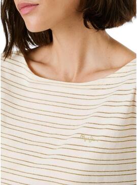 Maglietta Pepe Jeans Alex beige per donna