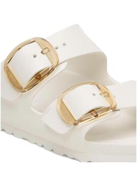 Sandali Birkenstock Arizona Big Buckle bianchi per donna.
