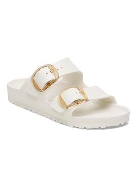 Sandali Birkenstock Arizona Big Buckle bianchi per donna.