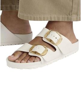Sandali Birkenstock Arizona Big Buckle bianchi per donna.