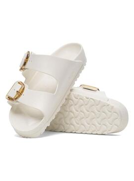 Sandali Birkenstock Arizona Big Buckle bianchi per donna.