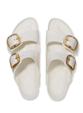 Sandali Birkenstock Arizona Big Buckle bianchi per donna.