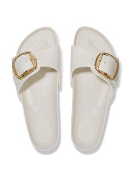 Sandali Birkenstock Madrid Big Buckle bianchi per donna.
