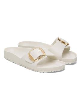 Sandali Birkenstock Madrid Big Buckle bianchi per donna.