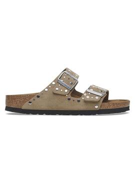 Sandali Birkenstock Arizona Rivet beige per donna