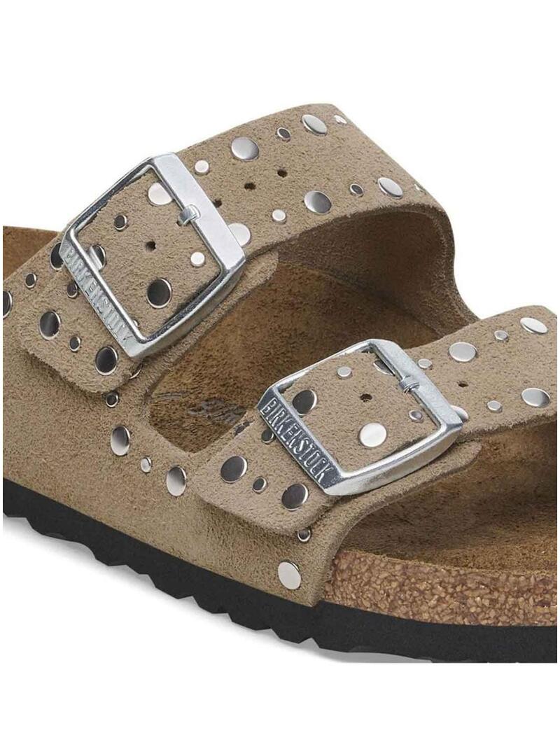 Sandali Birkenstock Arizona Rivet beige per donna