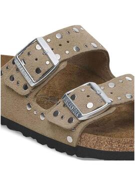 Sandali Birkenstock Arizona Rivet beige per donna