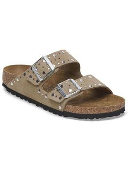 Sandali Birkenstock Arizona Rivet beige per donna