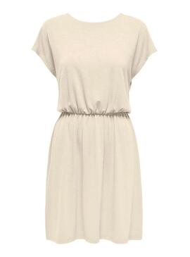 Abito Only Freda Batsleeve beige per donna