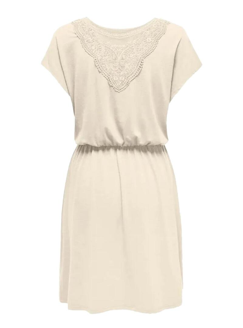 Abito Only Freda Batsleeve beige per donna