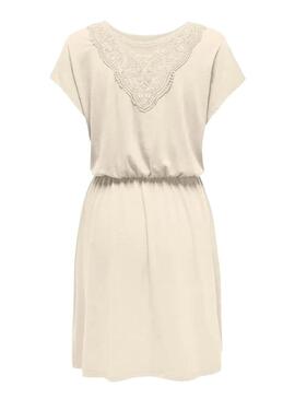 Abito Only Freda Batsleeve beige per donna
