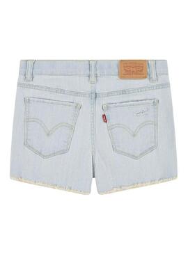 Shorts Levis in denim chiaro a righe per bambina