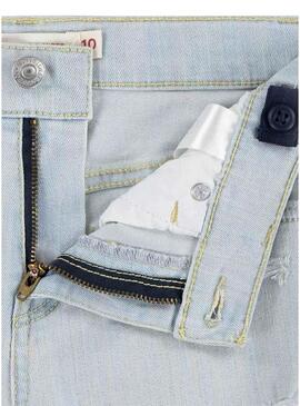Shorts Levis in denim chiaro a righe per bambina