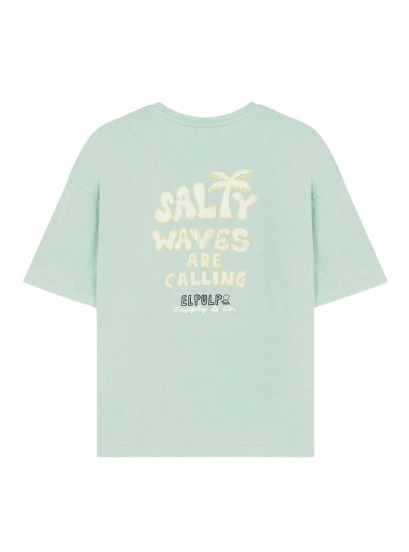 Maglietta El Pulpo Salty Waves turchese per uomo