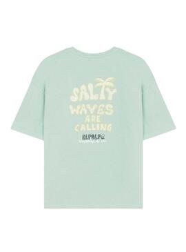 Maglietta El Pulpo Salty Waves turchese per uomo