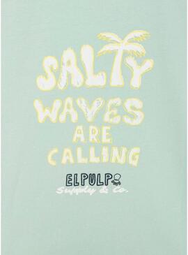 Maglietta El Pulpo Salty Waves turchese per uomo