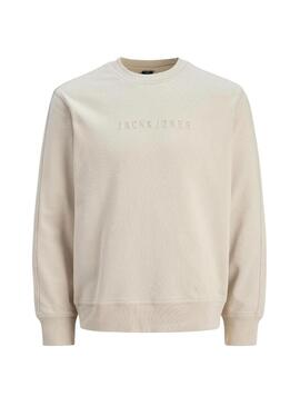 Felpa Jack and Jones Corecharge beige per uomo