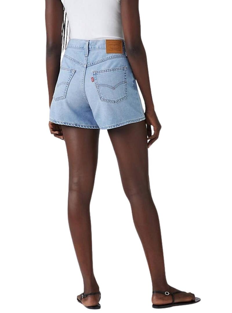 Pantaloni corti Levis anni '80 Mom in denim chiaro per donna
