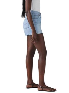 Pantaloni corti Levis anni '80 Mom in denim chiaro per donna